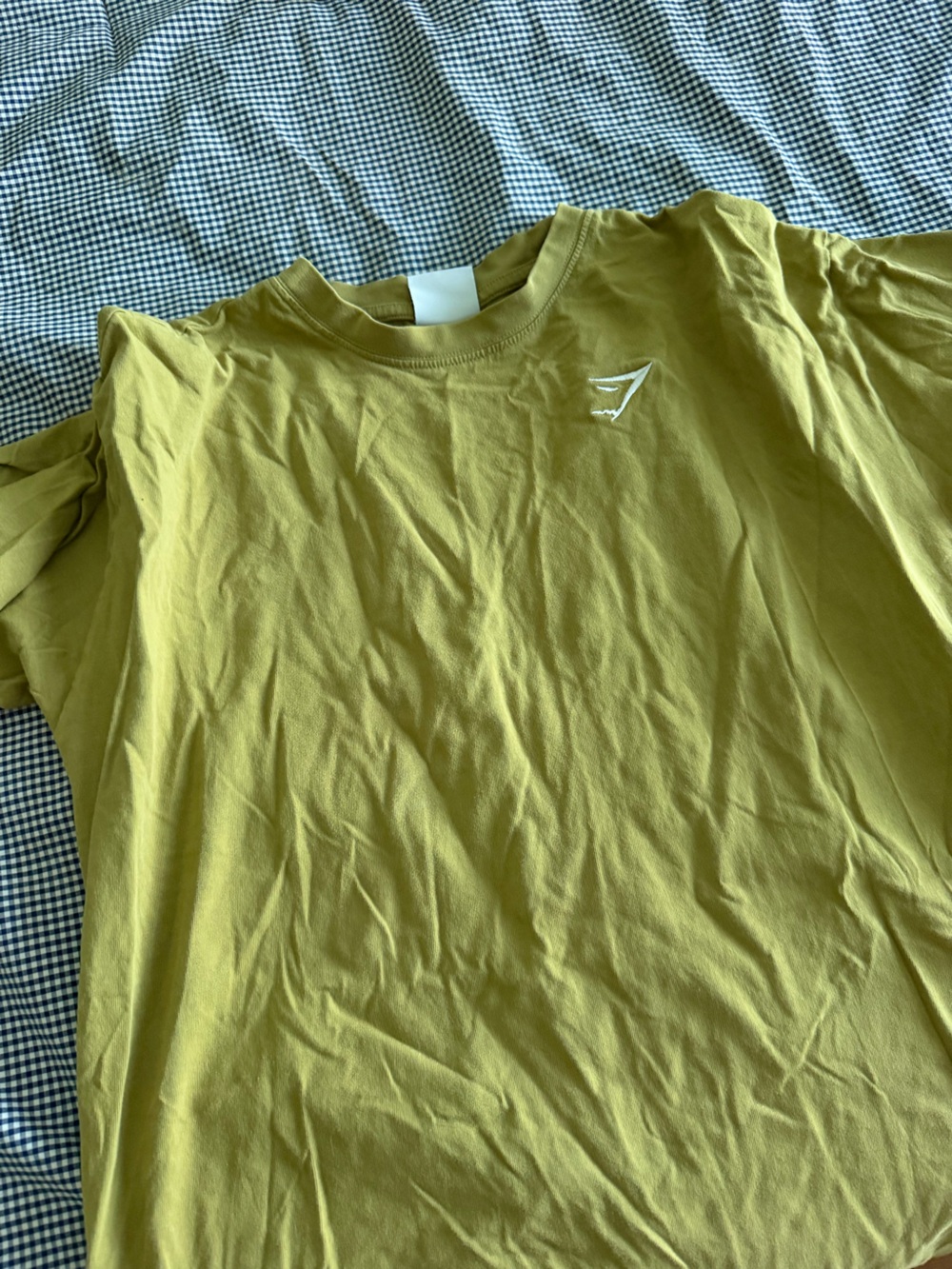 Gymshark Women’s Olive Yellow Logo Short Sleeve Tee